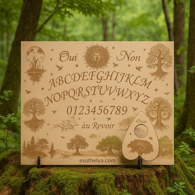 Ouija arbre de vie MDF +goutte +supports modèle expo
