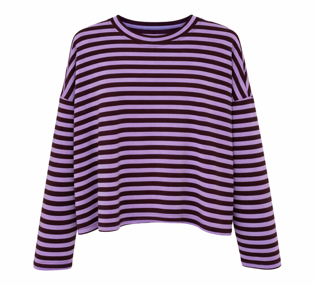 Sweatshirt gestreept paars 