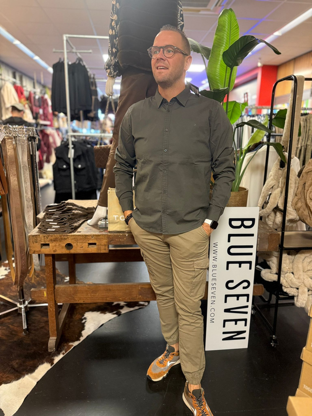 Overhemd army stretch