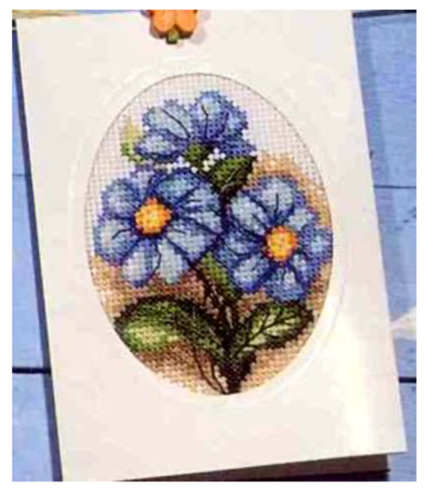 Grußkarte Blaue Blumen