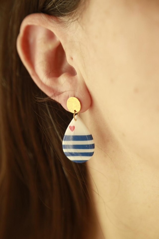 Boucles d'oreilles Marinières "Les Gouttes" 