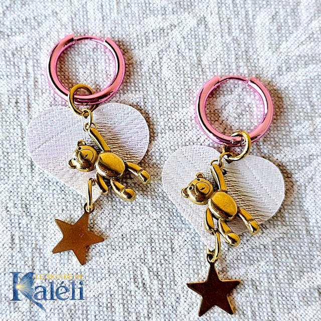 Boucles d'oreilles "Ourson des Étoiles" 