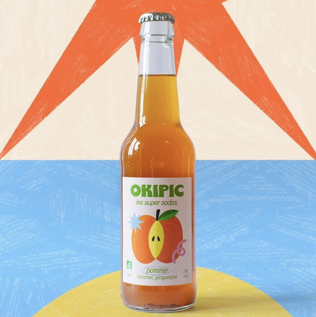 Soda OKIPIC - Pomme, Caramel et Gingembre Bio - 33cl