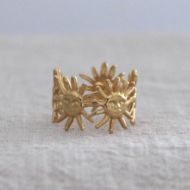 Bague soleil doré