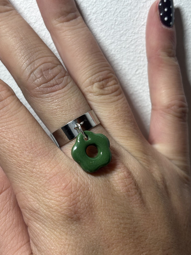 Argent 6mm Pampille Vert