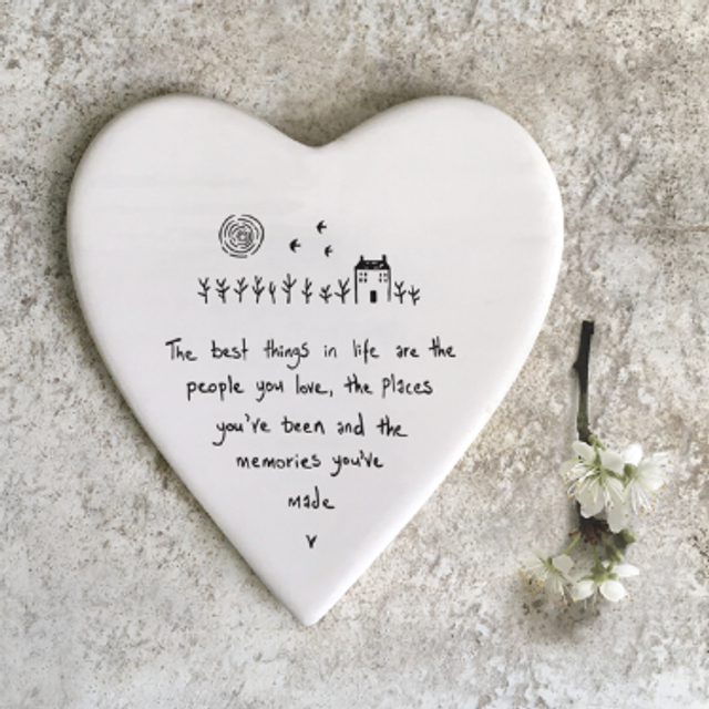Best things in life porcelain coaster
