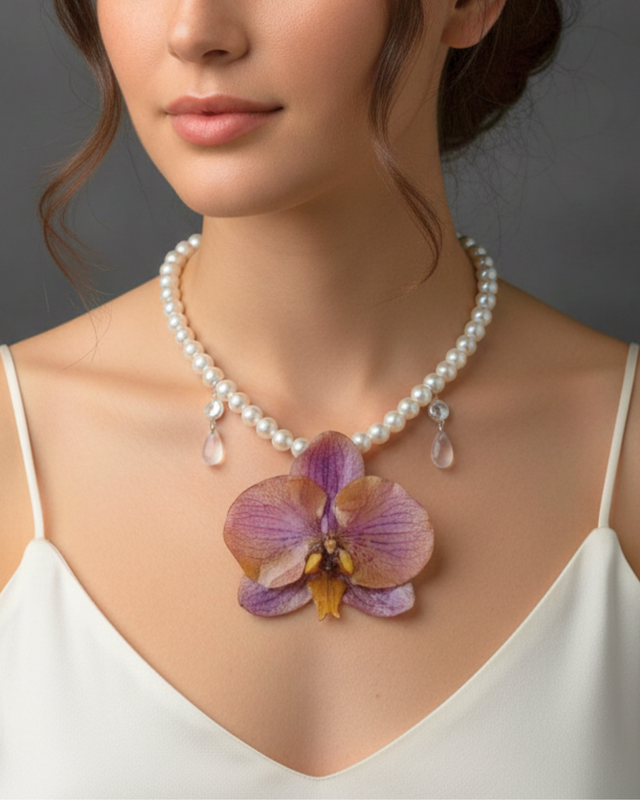 Collier orchidée (2)