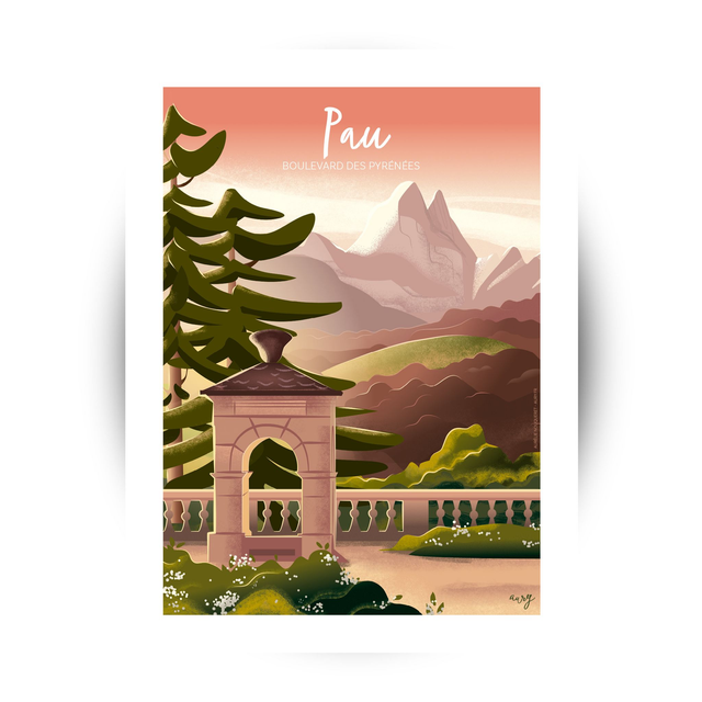 [ Pré-commande ] Affiche Boulevard des Pyrénées, Pau 30x40