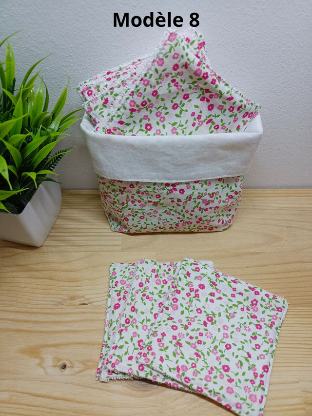 Cotons Démaquillants Lavables et sa panière Stylée