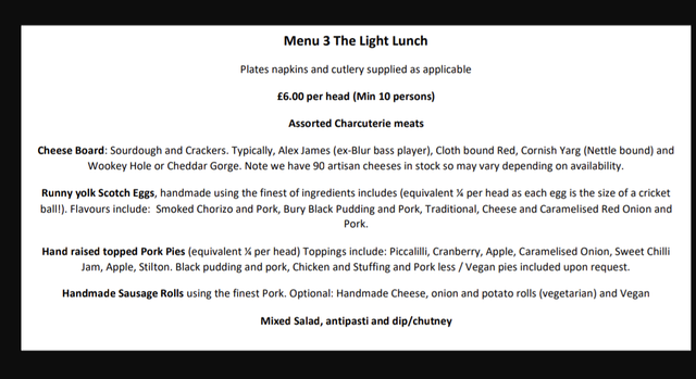 Buffet : The Light Lunch (Menu 3)