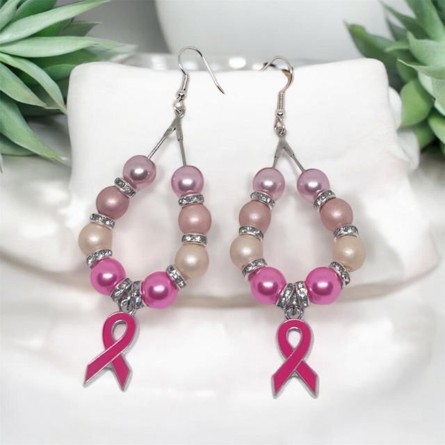 Boucles d'oreilles octobre rose 
