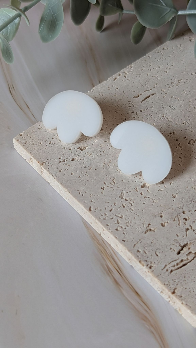 Boucles d'oreilles blanches en plexi