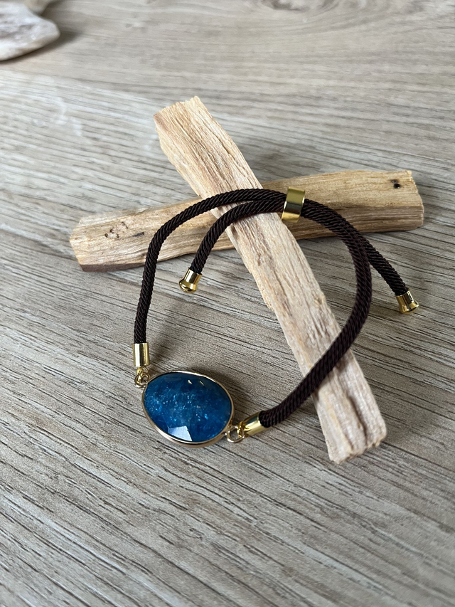 Bracelet cordon Apatite bleue -  Pour les hypersensibles