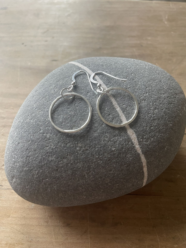 Gorgeous hoop drop earrings - sterling silver