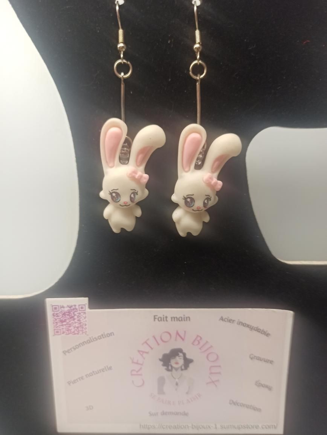 Boucle d'oreille  lapin 