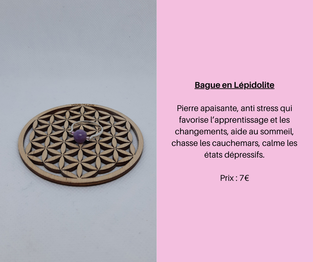 127- Bague en Lépidolite