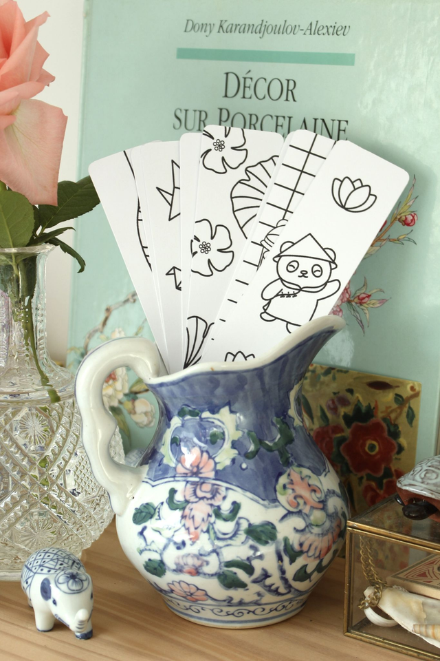 Lot de 10 marque-pages à colorier