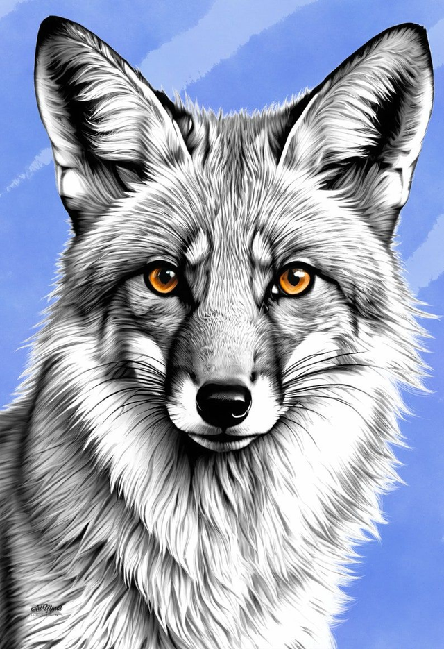 Tableau Renard Minimaliste 🦊 | Art Mural Noir &amp; Blanc – Décoration Animale Moderne 🖤