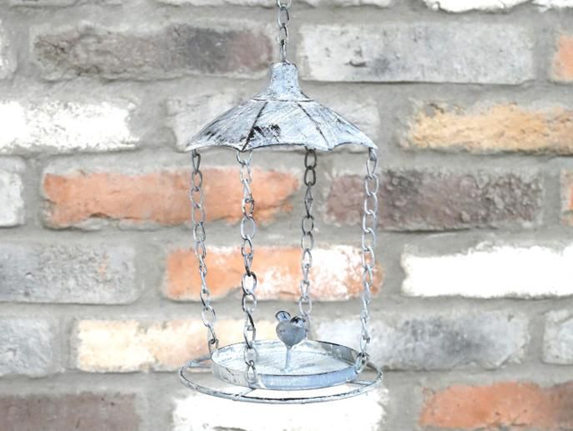 Metal Bird Feeder with Bird on 