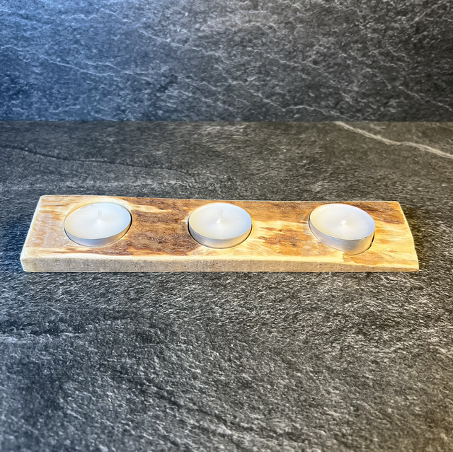 Teelichthalter mit Baumkante 