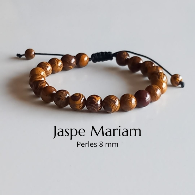 Bracelet ajustable en Jaspe Mariam (Jaspe peau d'éléphant)