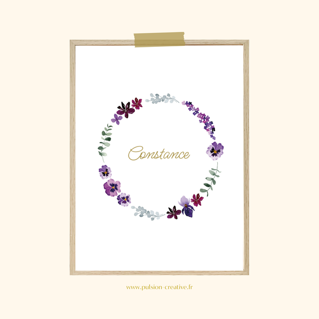 Affiche aquarelle personnalisée CONSTANCE