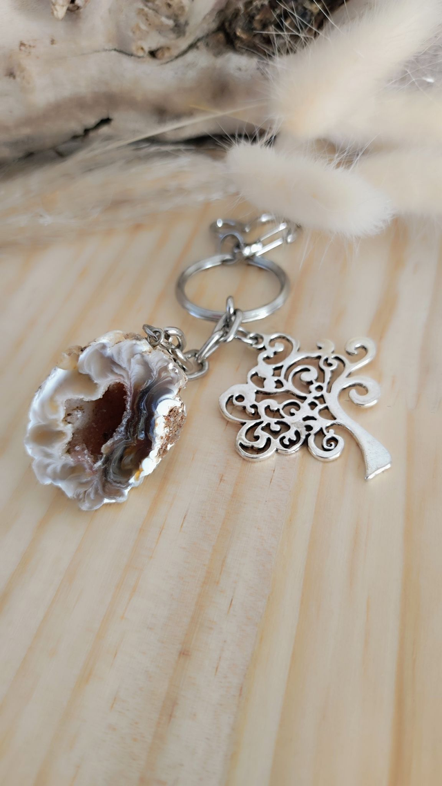 Porte Clés mini géode Agate brute n°2
