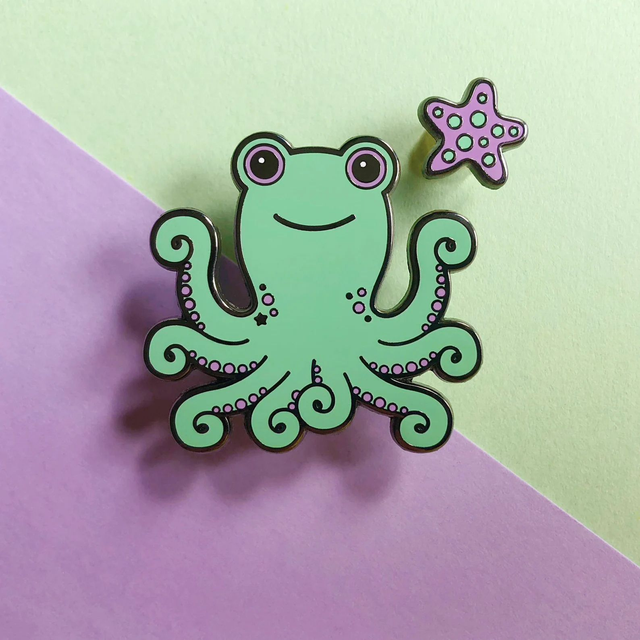 Octopals pins · Frogtopus · Green