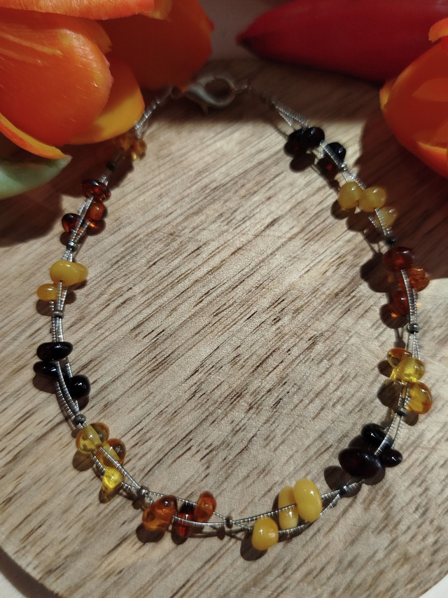 Bracelet Multi Ambre argent