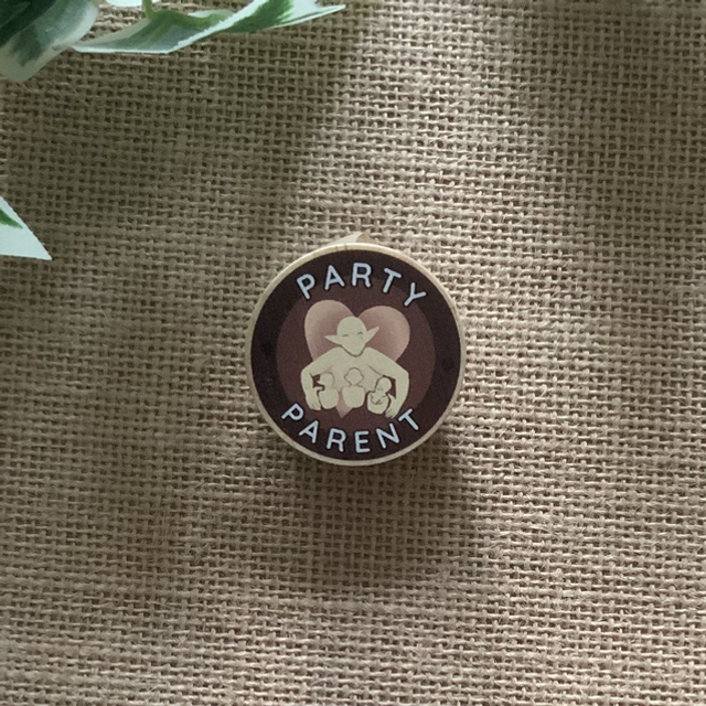 Wooden Pin Badge - Party Parent
