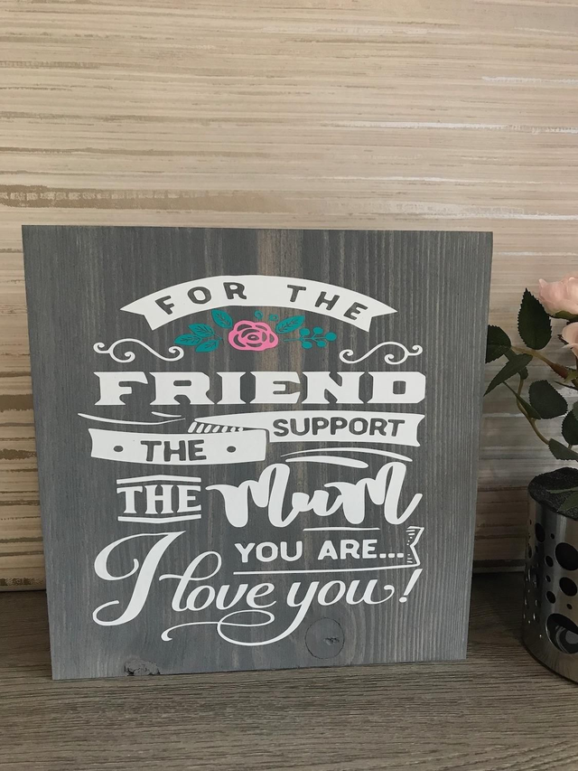 Mum Friend freestanding wood block