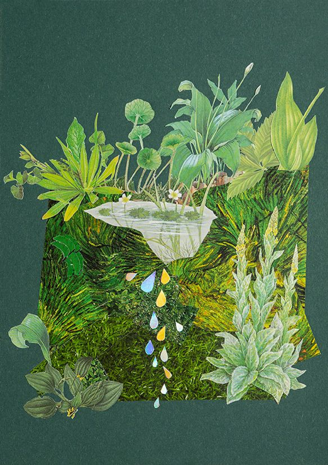 'Pond' collage (original, unframed)