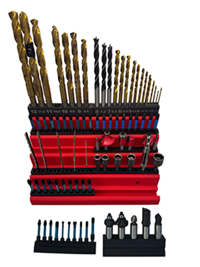 Hex shank bit, Drill bit, Router Bit &amp; Jigsaw Blade Organiser &amp; Storage - Wall Mounted