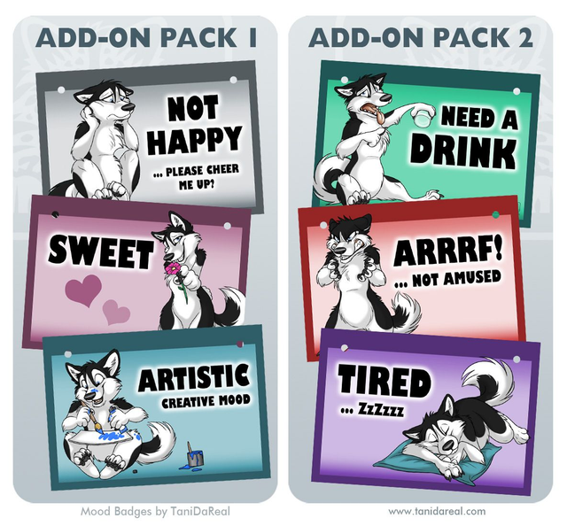 Mood Badges ADD-ONS DOGS