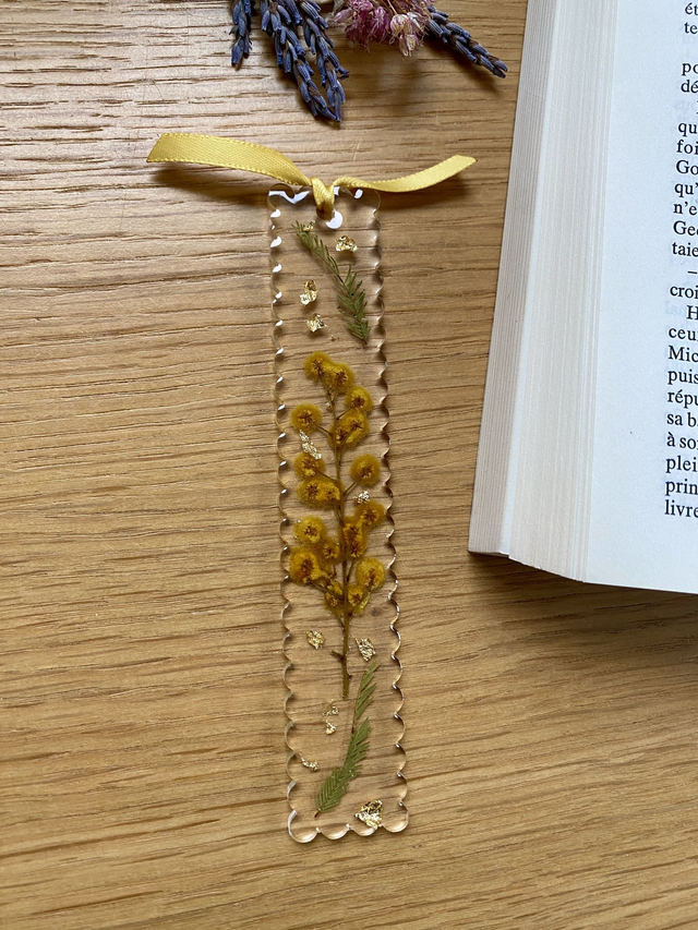 Marque page gaufré - mimosa