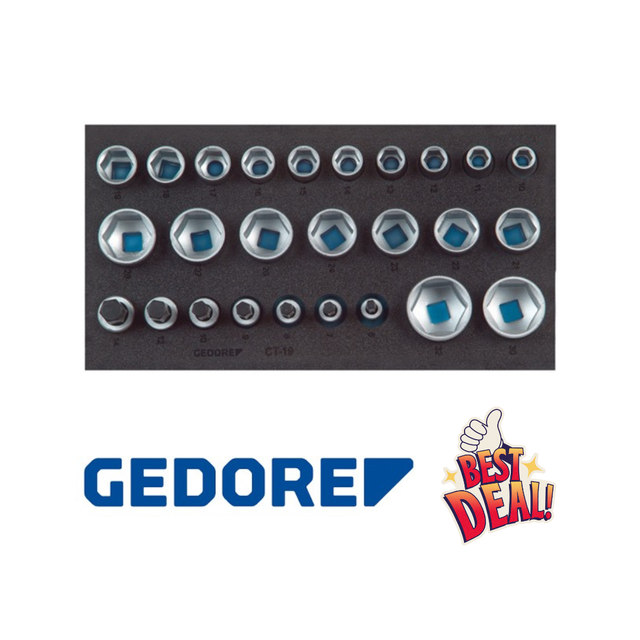  Steckschlüsseleinsätze 1/2" 6-kant in CT-Modul 26-teilig 1500 CT1-19