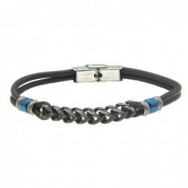 Bracciale uomo con catena in acciaio brunito