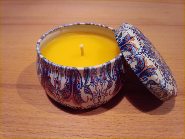 Große dekorative Blechdosenkerze, Design 4