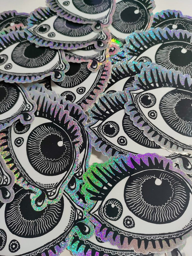 lot de deux stickers "oeil" simple+ triple