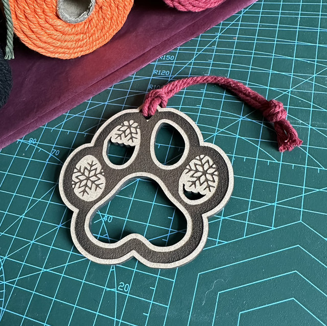 Dog Paw - Laser Cut Christmas Decoration (Can be personalised)