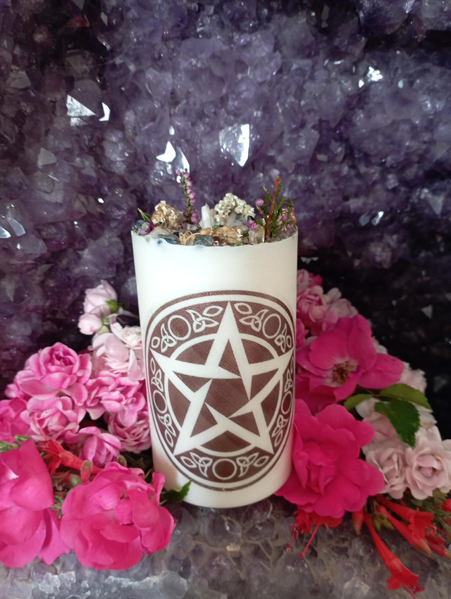 Bougie pilier Pentacle 