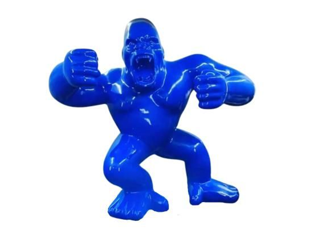 SCULPTURE KONG XXL 180 CM BLEU 