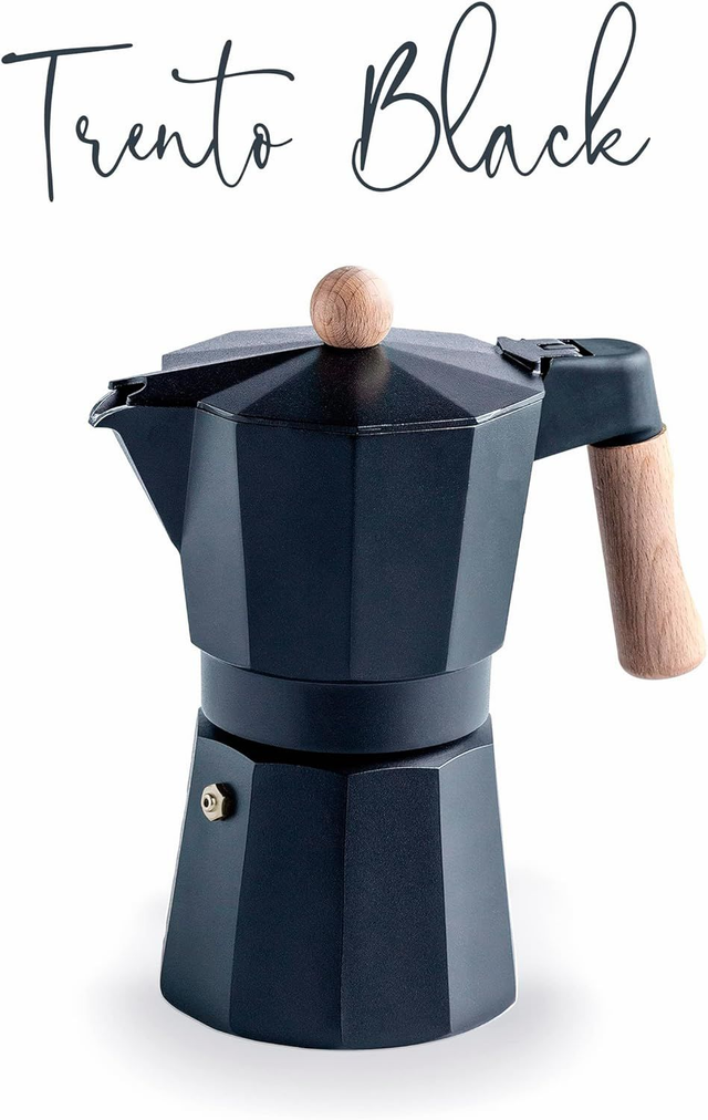 Cafetera aluminio  TRENTO   LACOR   NEGRA