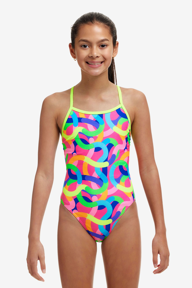 GIRL'S FUNKITA CURLY WURLY SINGLE STRAP ONE PIECE