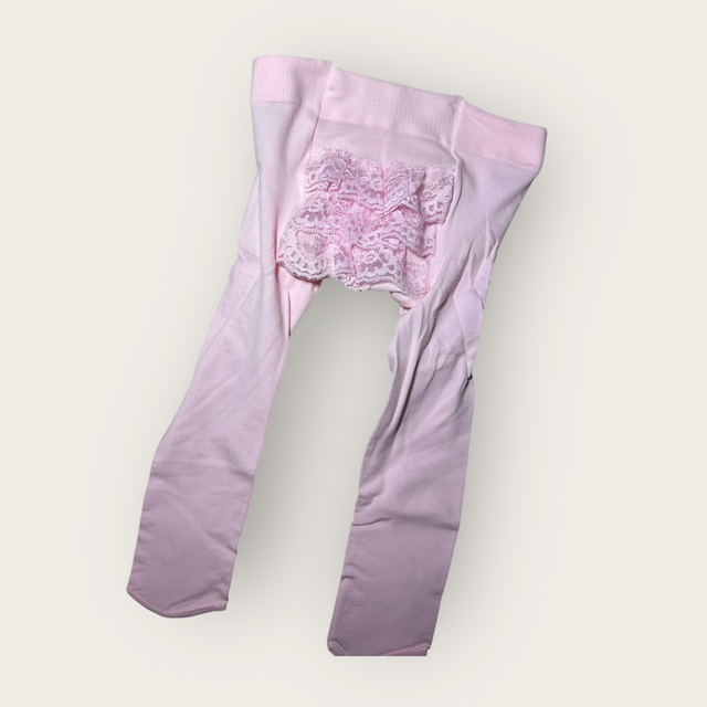 Baby Girls Pink Frilly Bum Tights 