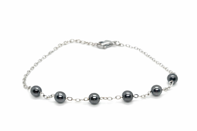 Bracelet « Dorn » en Acier Inoxydable et Hématite – 3 mm