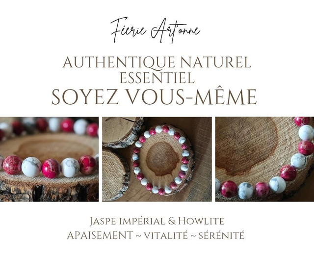 Jaspe impérial &amp; Howlite 