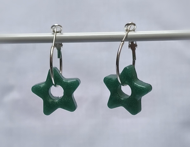 Créoles étoiles verte