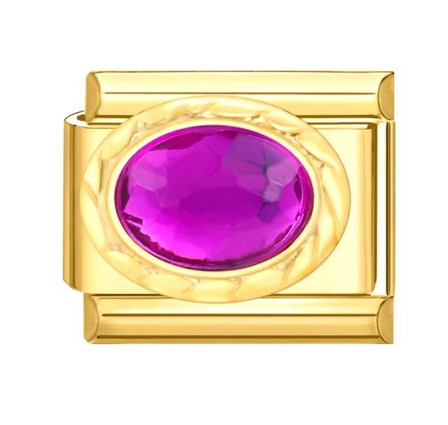 Charm Gema Morada Dorado
