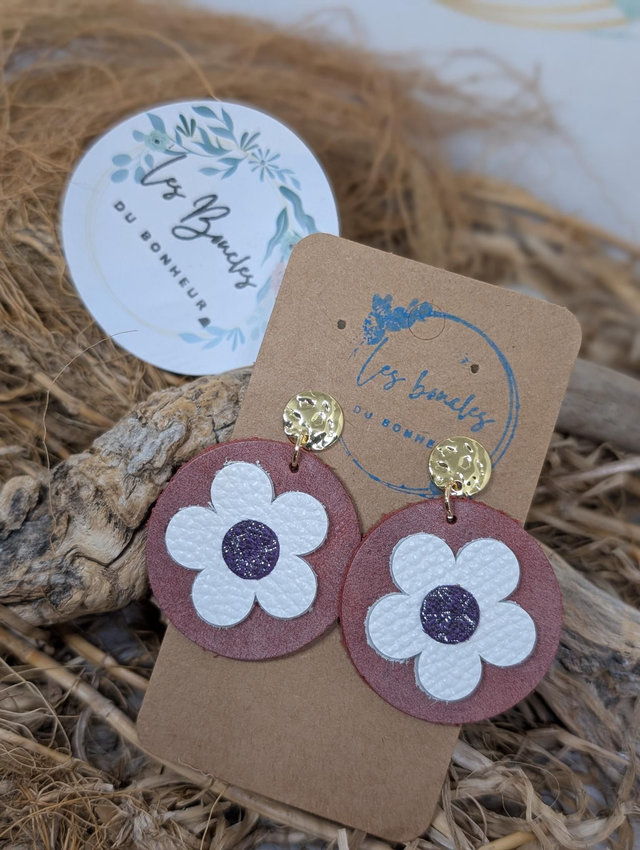 Moon fleur rose et blanc mf016*